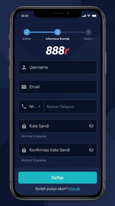 Cara Mudah Registrasi Akun 888r di Android