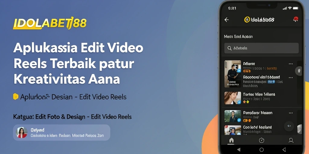 Tampilan antarmuka IDOLABET88 dengan fitur Edit Video Reels yang canggih.