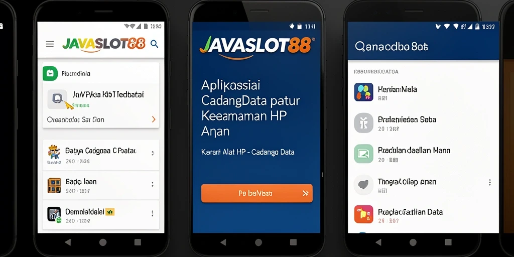 Antarmuka utama aplikasi JAVASLOT88 yang intuitif untuk cadangan data.