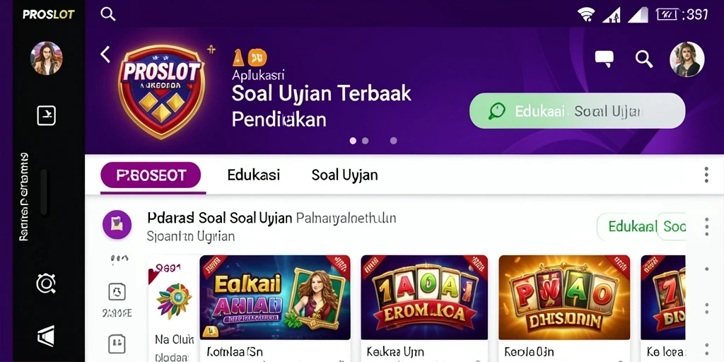 Tampilan antarmuka aplikasi PROSLOT yang menarik dan fungsional.