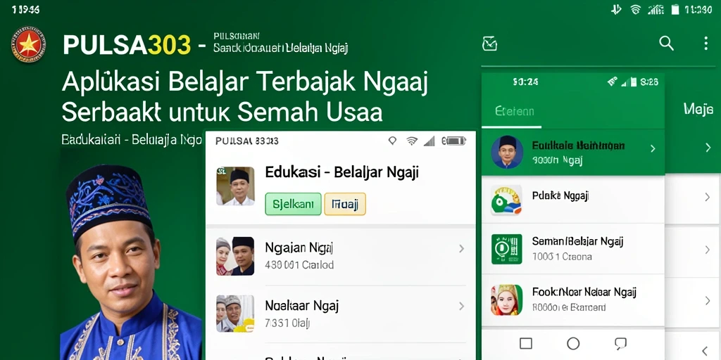 Tampilan antarmuka aplikasi PULSA303 untuk belajar mengaji.