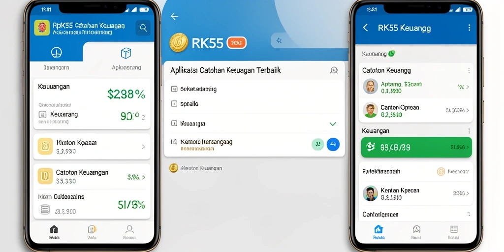 Antarmuka RK55 yang sederhana dan fungsional untuk Catatan Keuangan.