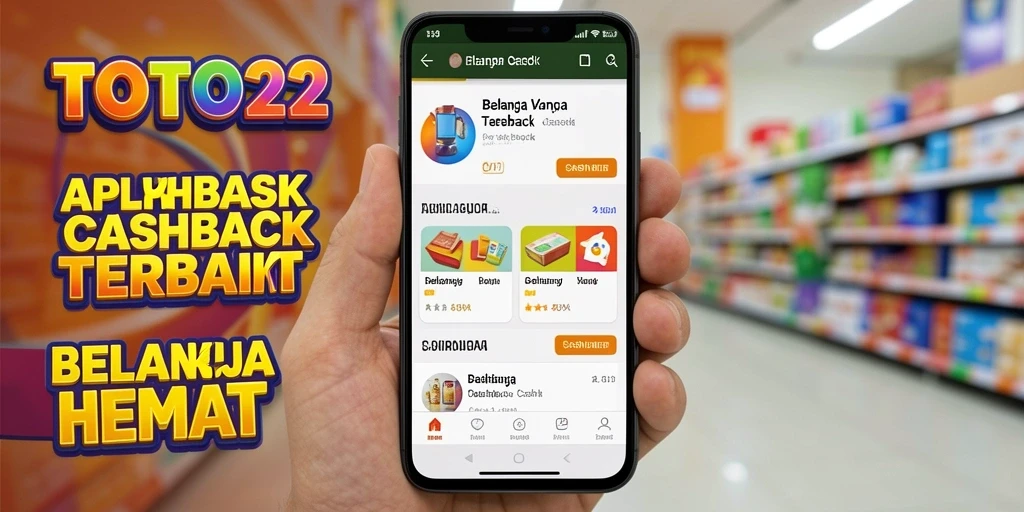 Antarmuka aplikasi TOTO22 dengan fitur Cashback yang menarik.