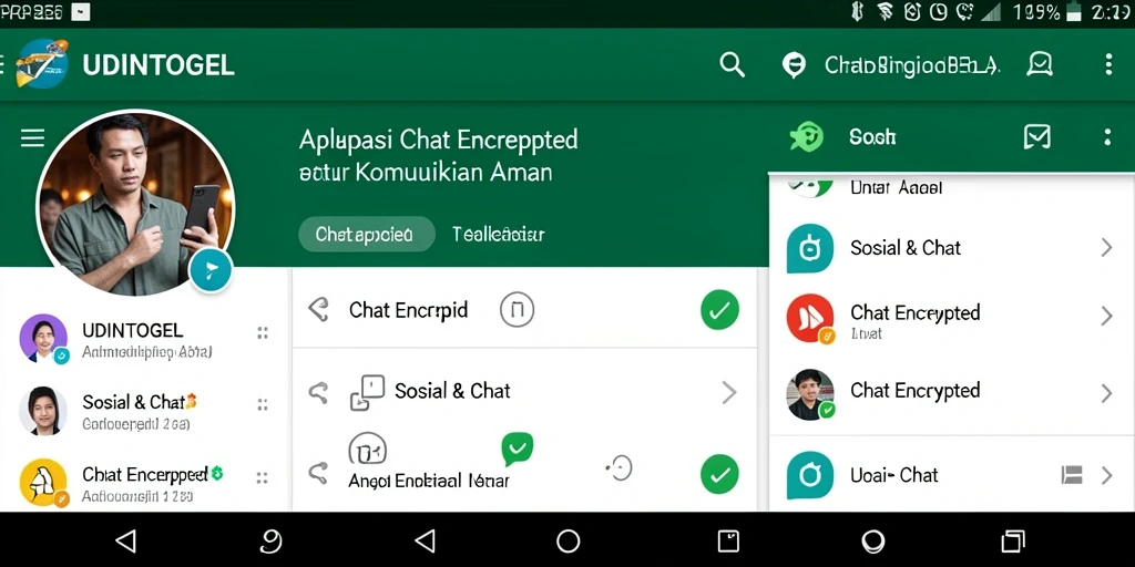 Tampilan antarmuka UDINTOGEL yang aman dan modern untuk chatting.