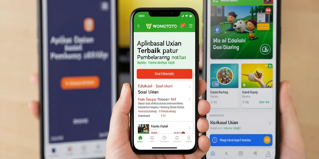Tampilan antarmuka WONGTOTO dengan fitur soal ujian interaktif.